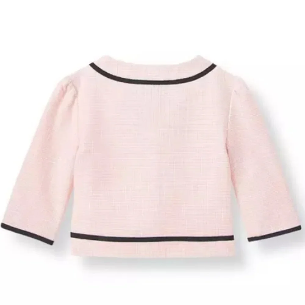 JANIE AND JACKIE Pink Parisian Bow Boucle Jacket